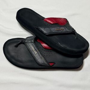 Y2K Coach Judy Signature Monogram Wedge Flip Flops